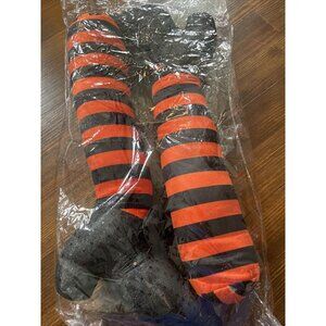 Witch Legs Halloween Decor 2 Legs Orange and Black Stripes Halloween